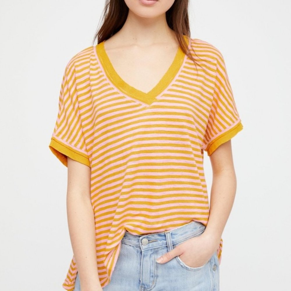 We the Free Striped Take Me Tee Top